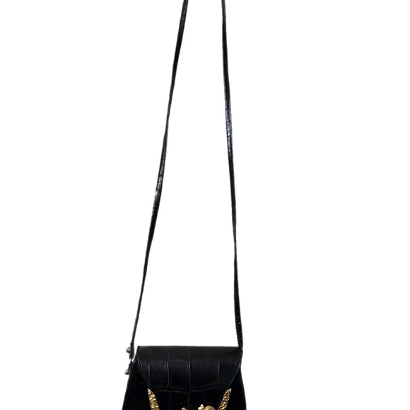 Vintage Glenn Miller For Ann Turk Alligator -Embossed Bag Whit Gold Mascaron - Picture 4 of 10